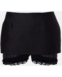 Magda Butrym - Ruffled Wool And Silk Skort - Lyst