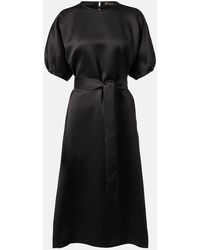 Loro Piana - Vestido Midi Bess De Saten De Seda - Lyst