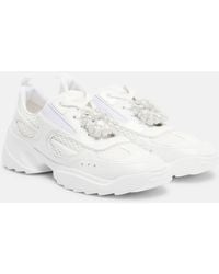 Roger Vivier - Viv' On The Run Leather-Trimmed Sneakers - Lyst