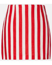 Posse - Alice Stripped Linen Miniskirt - Lyst
