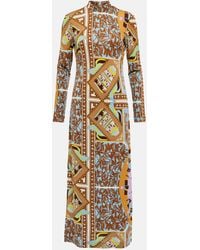 Tory Burch - Printed Mockneck Midi Dress - Lyst