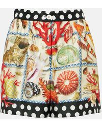 Dolce & Gabbana - Shorts Capri in raso di seta con stampa - Lyst