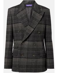 Ralph Lauren - Kent Checked Double-Breasted Wool Jacket - Lyst
