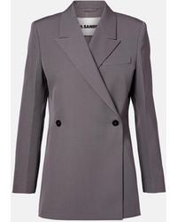 Jil Sander - Double-Breasted Wool Gabardine Blazer - Lyst