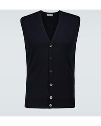 John Smedley - Stavely Knitted Wool Vest - Lyst