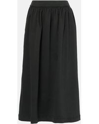 Velvet - Sophia Cotton-Blend Twill Midi Skirt - Lyst