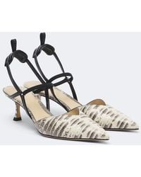 Fendi - Colibri Snake-Effect Leather Slingback Pumps - Lyst