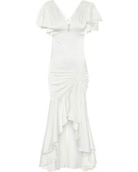 Caroline Constas Exclusivo en Mytheresa – vestido de fiesta Lucille de satén de seda elastizada - Blanco