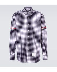 Thom Browne - Camisa Stripe Oxford Armband De Algodon A Cuadros - Lyst