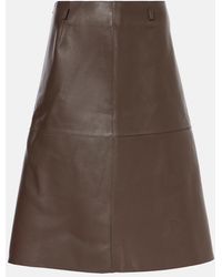 TOTEME - Leather Midi Skirt - Lyst