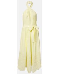Elie Saab - Halterneck Silk-Blend Midi Dress - Lyst