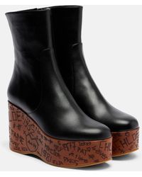 Chloé - Maxime Leather Wedge Ankle Boots - Lyst