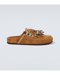 Alanui - The Journey Embroidered Suede Mules - Lyst