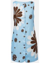 Cala De La Cruz - Rhoda Floral Linen Minidress - Lyst