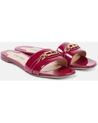 Tom Ford - Whitney Stadium T Patent Leather Slides - Lyst