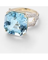 Mateo - 14Kt Ring With Topaz And Diamonds - Lyst