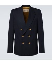 Valentino - Double-Breasted Virgin Wool Blazer - Lyst