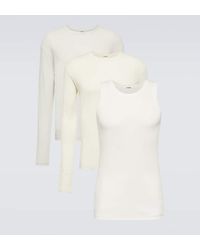 Jil Sander - Set de 3 camisetas de jersey de algodon - Lyst