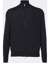 ZEGNA - Wool Zip-Up Cardigan - Lyst
