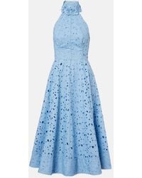 Rebecca Vallance - Nuvola Broderie Anglaise Cotton Midi Dress - Lyst