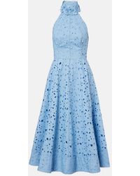 Rebecca Vallance - Nuvola Broderie Anglaise Cotton Midi Dress - Lyst