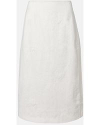 SIR. - Alessandra Embroidered Linen Midi Skirt - Lyst