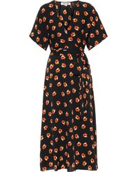 Diane von Furstenberg Midikleid Kelsey aus Georgette - Schwarz