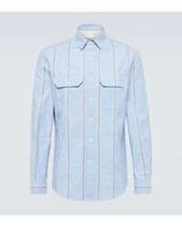 Brunello Cucinelli - Camisa de algodon a rayas - Lyst