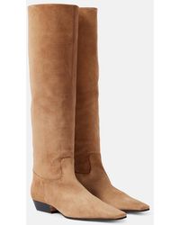KHAITE - Marfa Suede Knee-High Boots - Lyst