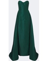 Monique Lhuillier - Draped Strapless Silk Bustier Gown - Lyst