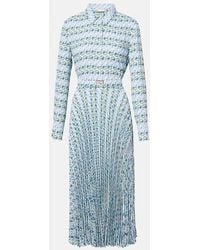 Tory Burch - Printed Belted Crepe Midi Shirt Dress - Lyst