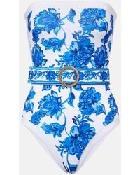 Alexandra Miro - Whitney Belted Printed Swimsuit - Lyst