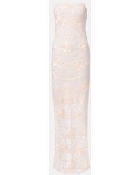 ROTATE BIRGER CHRISTENSEN - Embroidered Mesh Maxi Dress - Lyst