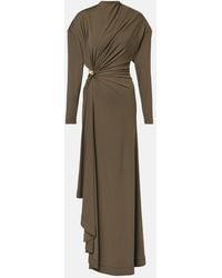 Bottega Veneta - Gathered Crepe Jersey Maxi Dress - Lyst
