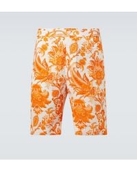 Etro - Paisley Linen Bermuda Shorts - Lyst