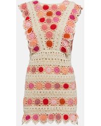 Anna Kosturova - Vestido Corto Bouquet De Algodon En Croche - Lyst