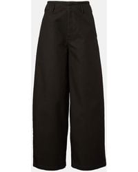 Lemaire - High-Rise Cotton Twill Wide-Leg Pants - Lyst