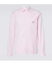 Prada - Chemise Oxford En Coton A Logo - Lyst