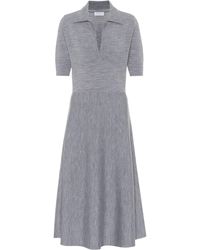 Gabriela Hearst Robe midi Bourgeois en laine et cachemire mélangés - Gris