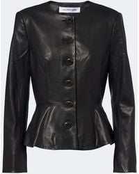 Veronica Beard - Chaqueta Quinn De Piel Con Peplum - Lyst