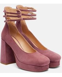 Chloé - Loti 100 Suede Platform Pumps - Lyst