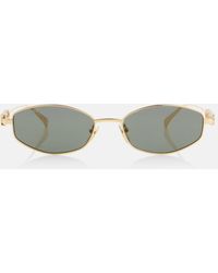 Gucci - Logo Embellished Oval Sunglasses - Lyst