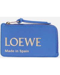 Loewe - Tarjetero de piel con logo - Lyst