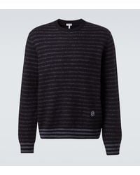 Loewe - Anagram Striped Wool Sweater - Lyst