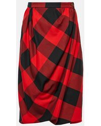 Vivienne Westwood - Drunken Drape Virgin Wool Midi Skirt - Lyst