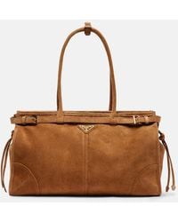 Prada - Tote Bag Bonnie Large Aus Veloursleder - Lyst