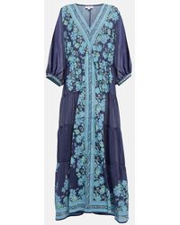 Juliet Dunn - Bedrucktes Maxikleid Aus Baumwolle - Lyst