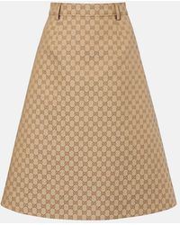 Gucci - Rock Aus Gg Baumwollcanvas, Größe - Lyst