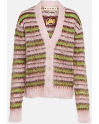 Marni - Cardigan a righe in misto mohair - Lyst