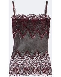 Rabanne - Lace-Trimmed Chainmail Top - Lyst